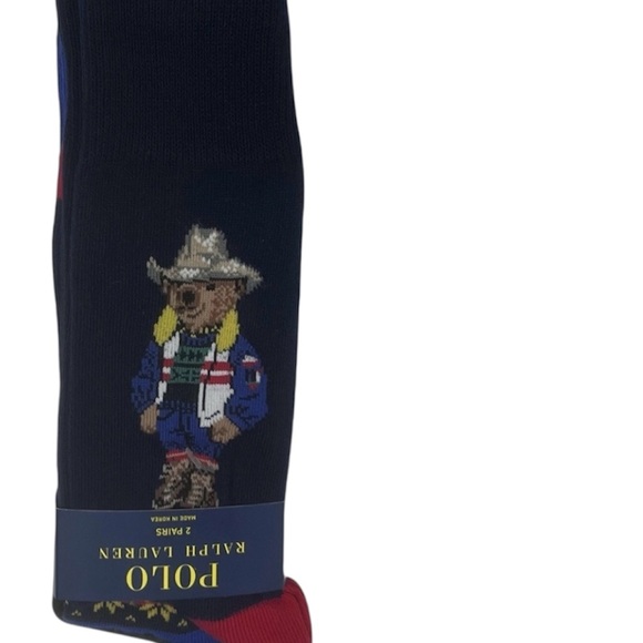 Polo by Ralph Lauren Men's Navy Socks with Bear Design - Picture 1 of 6